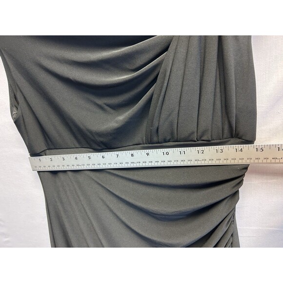 Lauren Ralph Lauren Ruched Sleeveless Sheath Dress Black Draped Women’s 10P - Picture 6 of 9